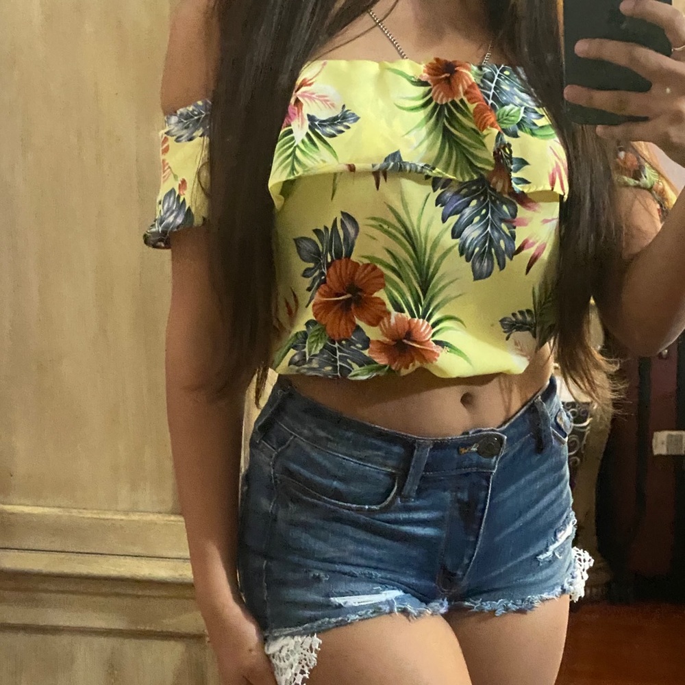 Yellow crop top